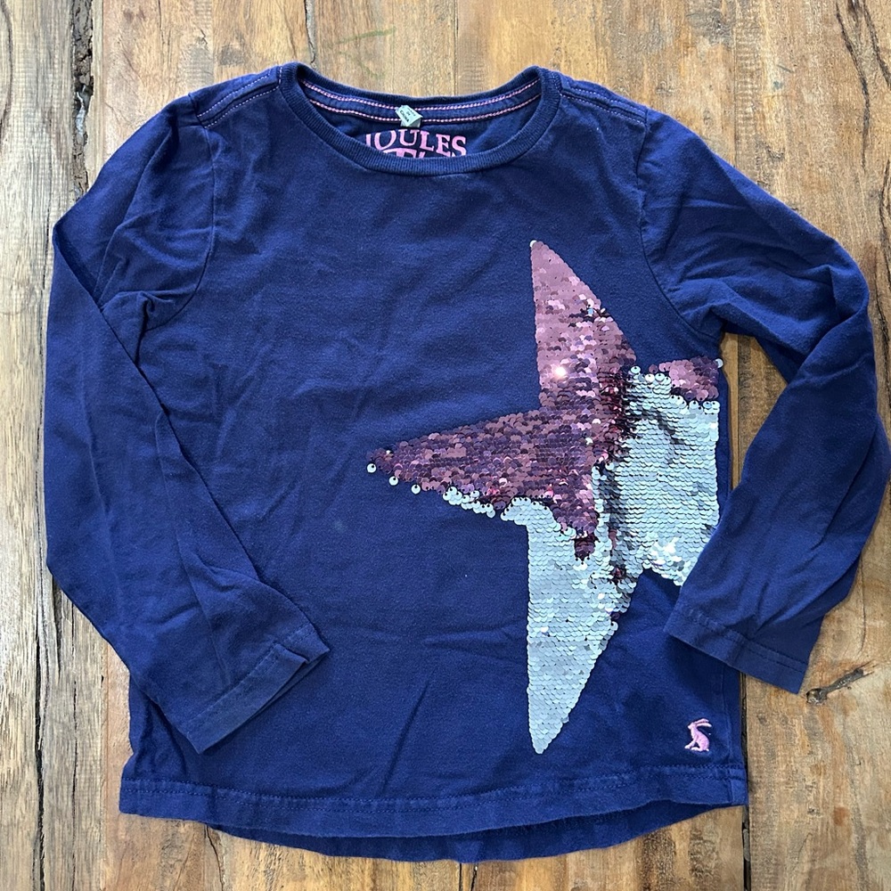 Joules star sequin shirt